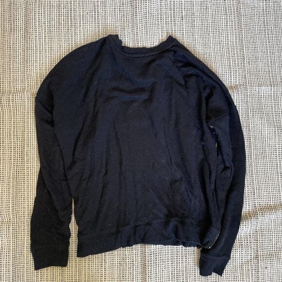 Rails Black Sweatshirt Pink Grey Burgundy Velvet Stripes - Picture 5 of 5